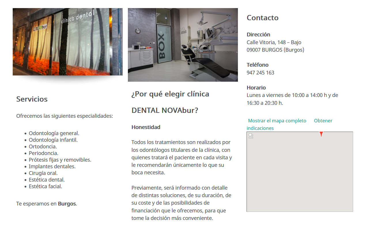 Clínica dental en Burgos: de 10 a 510 visitas orgánicas al mes — estado inicial 2