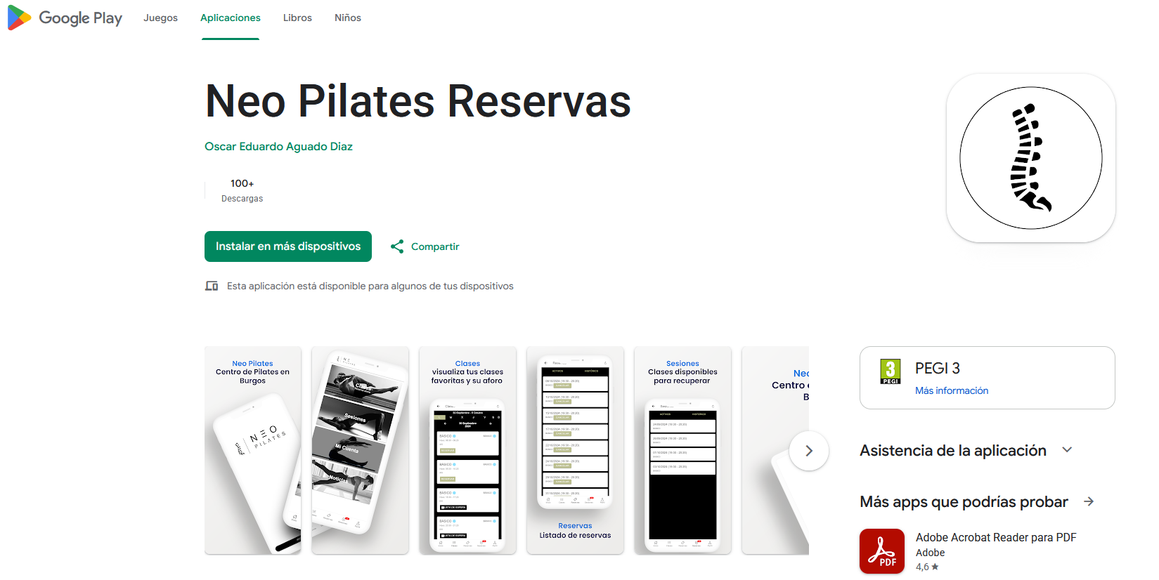 Centro de pilates en Burgos: posición #1 en Google y lista de espera — App Android